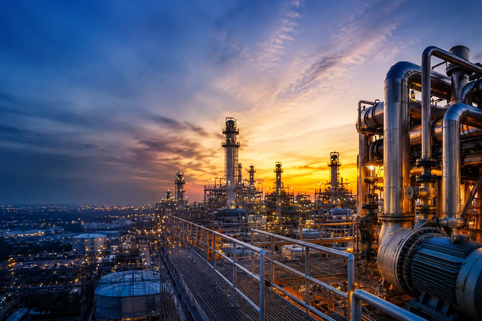 Industrial processing facility representing Aali Services boiler, chiller and maintenance services